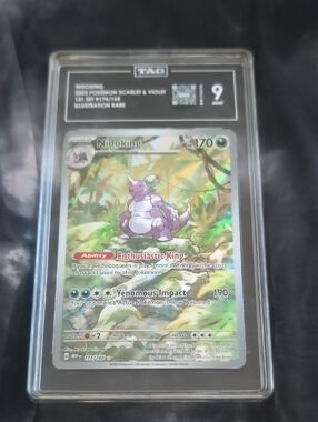 Pokemon Nidoking Holo Trading Card - Purple Green Gold